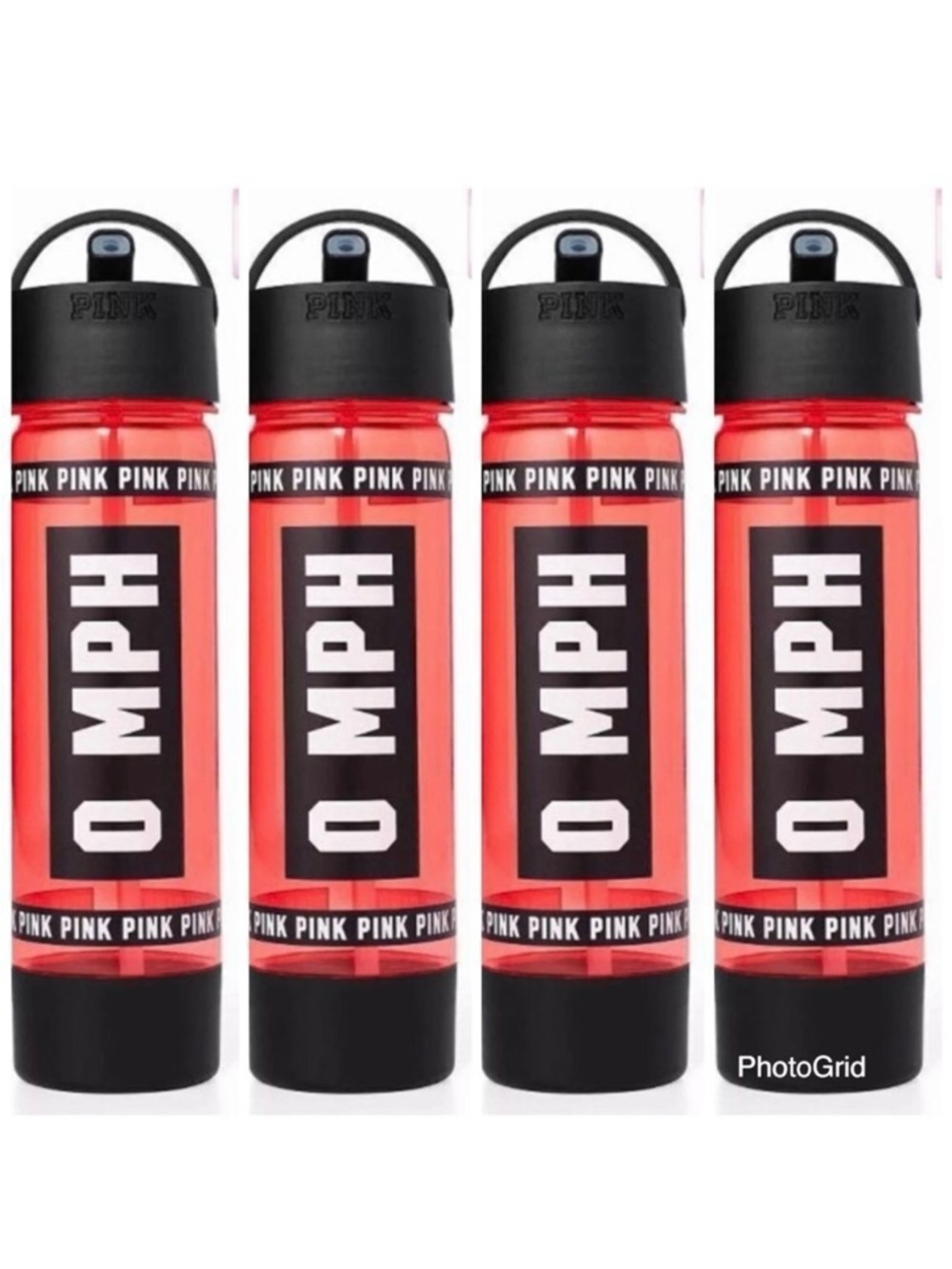 NWT Victorias Secret 4 Pack PINK Campus Water Bottle 24oz w/ bottom compartment